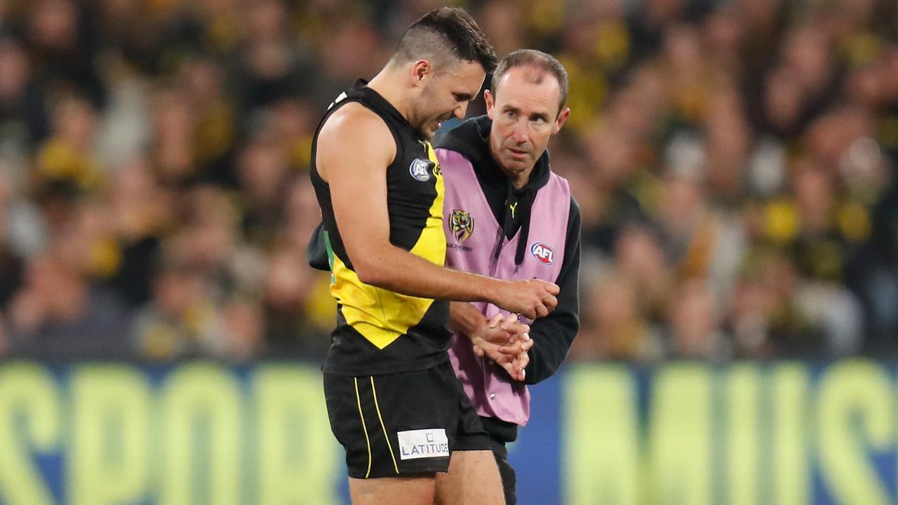 Star Tiger Shane Edwards is in doubt for next week. Picture: Michael Willson/AFL Photos