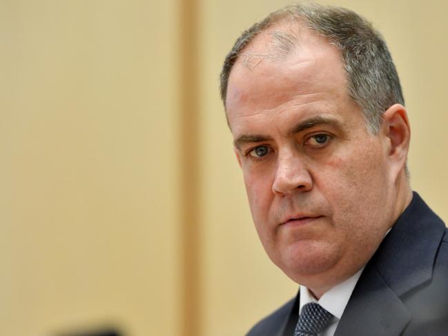 ABC Managing Director David Anderson appears before a Senate estimates hearing at Parliament House in Canberra, Monday, November 9, 2020. (AAP Image/Mick Tsikas) NO ARCHIVING