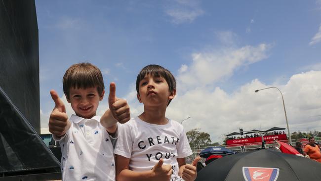 Matthew and Michael De Winter enjoying the 2024 Gold Coast 500. Picture: Glenn Campbell