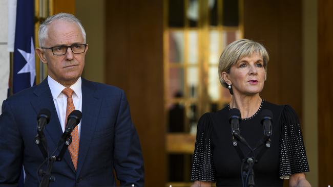 Australian Prime Minister Malcolm Turnbull and Foreign Minister Julie Bishop called the poisoning a shocking attack. Picture: Lukas Coch/AAP