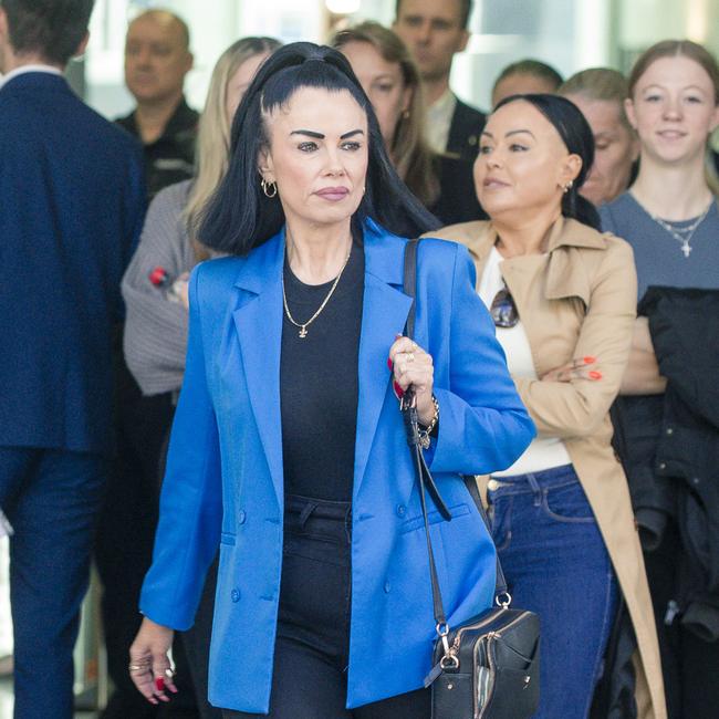 Lisa Conlon, sister of Chris Anderson, leaves Brisbane Supreme Court. Picture: Glenn Campbell