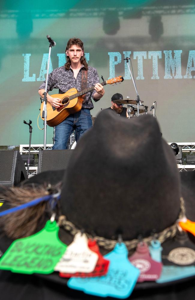 Lane Pittman entertains the crowd at Meatstock - Music, Barbecue and Camping Festival at Toowoomba Showgrounds.Friday March 8, 2024 Picture: Bev Lacey