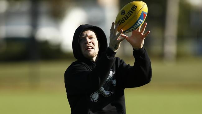 Jordan De Goey has the weapons to become one of the AFL’s most damaging and powerful midfielders. Picture: Darrian Traynor/Getty Images