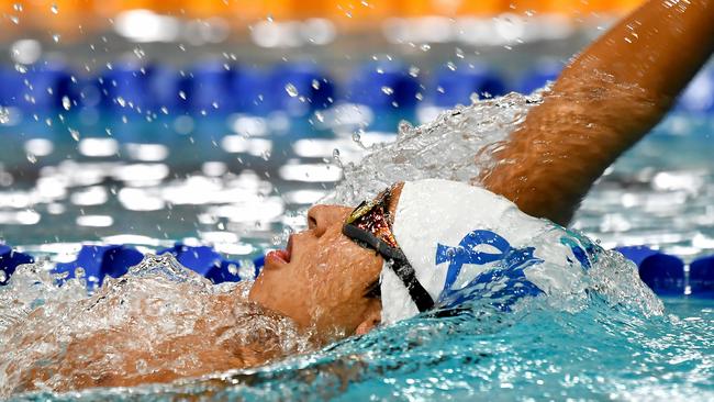 St Joseph's Nudgee college team in action. Action from the GPS swimming championships. Thursday March 10, 2022. Picture, John Gass
