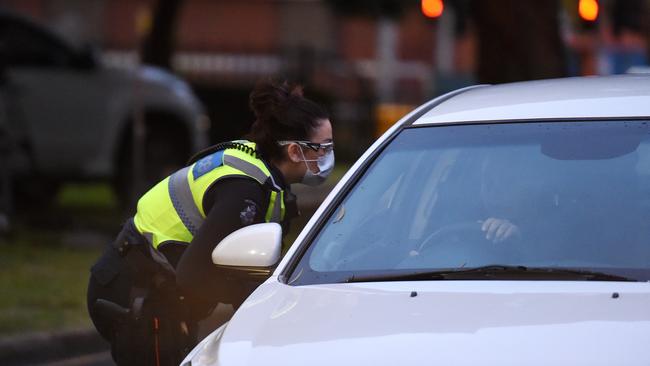 Police speaking to residents. Picture: Josie Hayden