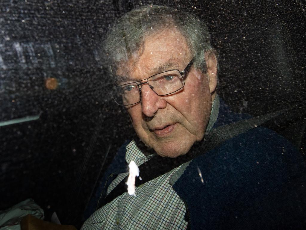 Cardinal George Pell arrives at the Seminary Of The Good Shepherd in Sydney after his acquittal. Picture: AAP Image/Bianca De Marchi