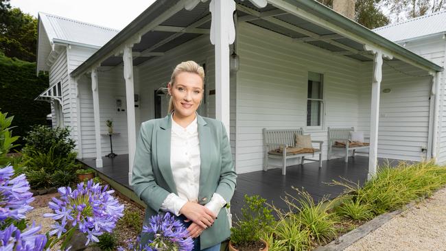 Denise Pinot and her partner are leainv their striking Birregurra property, Warilda Spa, behind. Picture: Jason Edwards.