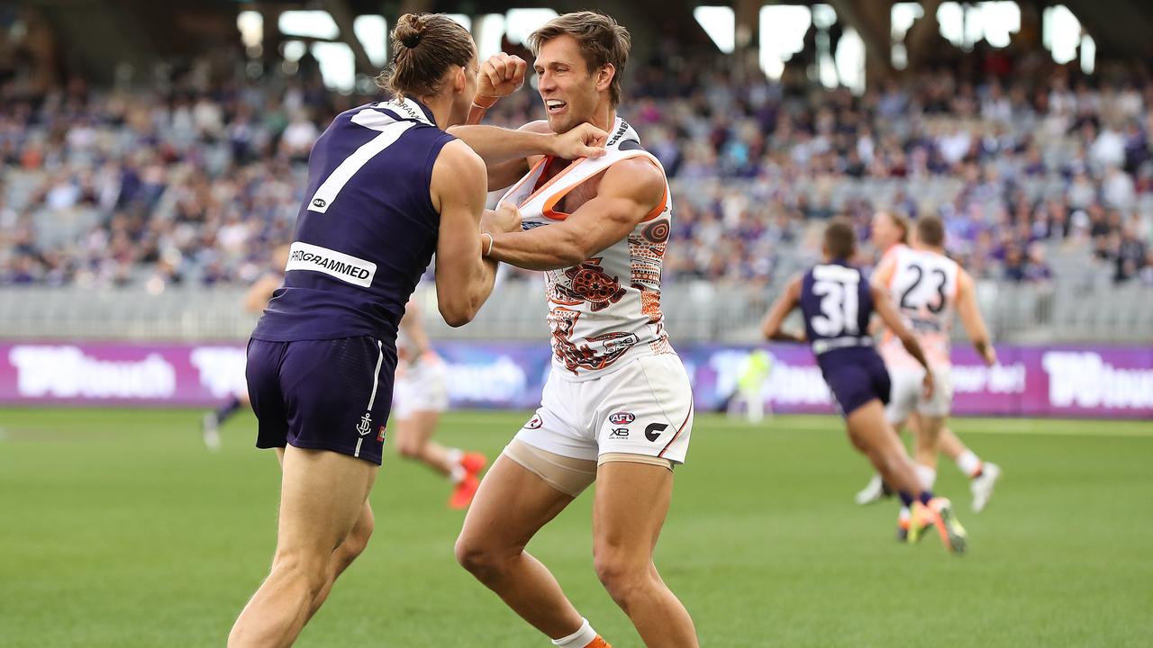 Nat Fyfe had a horror first-half. Photo: Paul Kane/Getty Images.