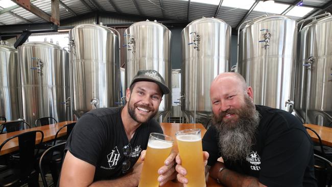 Brewers toasting their success, Cuan Roberts and Ben Lyne. Picture Glenn Hampson