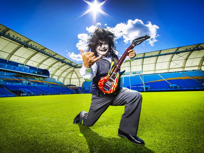 Mayor Tom Tate road-tests Cbus Super Stadium ahead of KISS’s Gold Coast show on September 10. Picture: Nigel Hallett