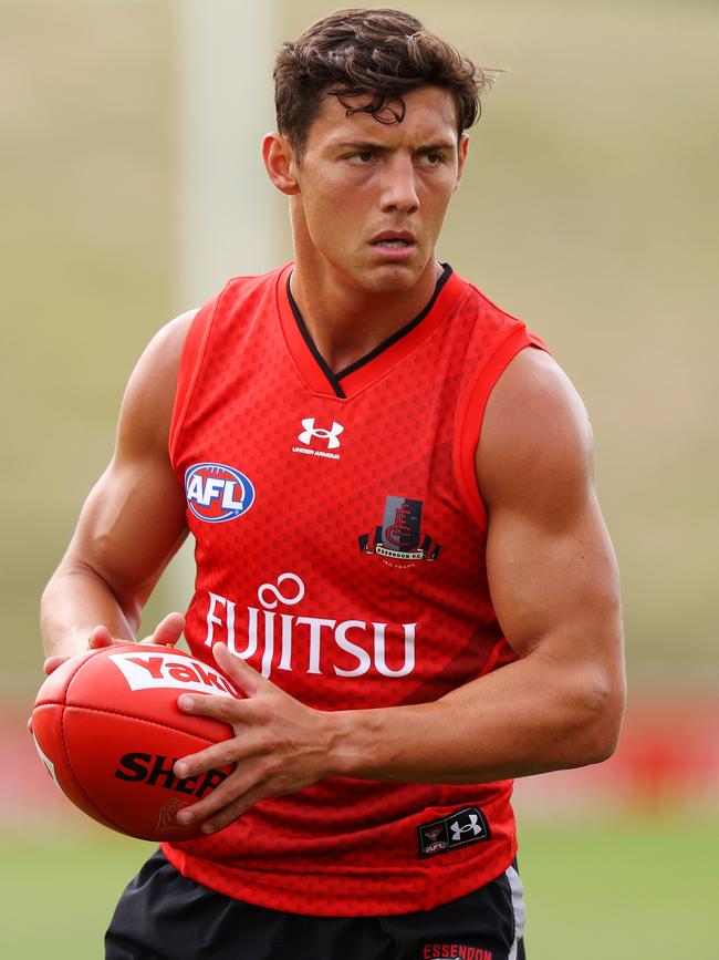 Jye Caldwell will play a key role in the Essendon engine room. Picture: Mark Stewart