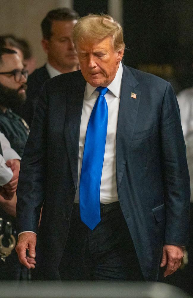 Former US President and Republican presidential candidate Donald Trump after being found guilty in the hush money payment trial.