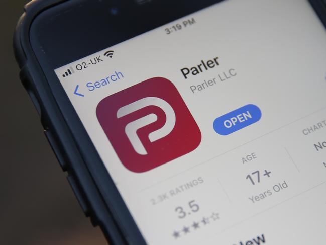 Parler’s app has been removed from the App Store and Google Play. Picture: Hollie Adams / Getty Images