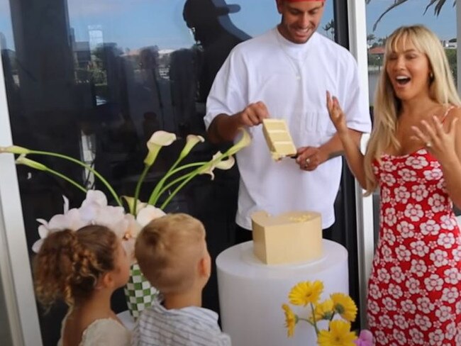 Hembrow gets tricky at third baby’s gender reveal party