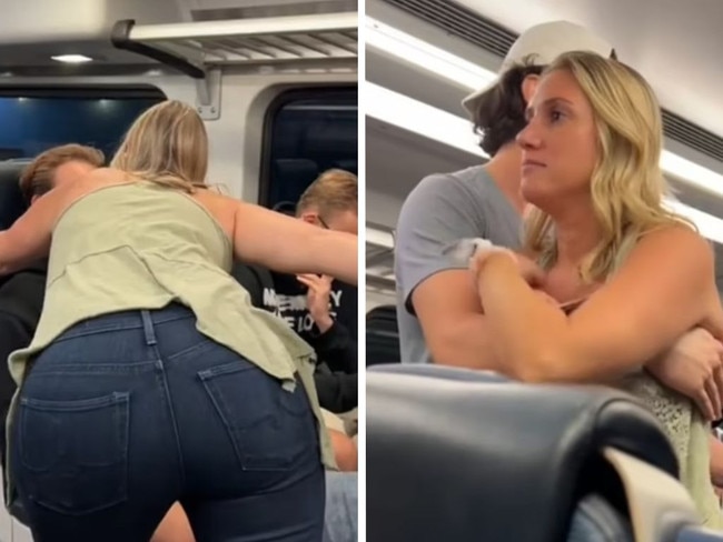 Brianna Pinnix approached a group of German tourists on the train. Picture: Supplied