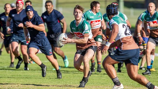 The Newcastle Wildfires preparing for the Shute Shield season. Pic: Stewart Hazell.