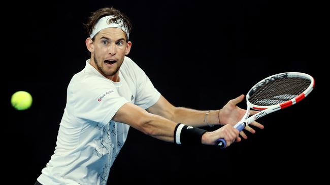 Dominic Thiem during his win over Nick Kyrgios on Friday night. Picture: Michael Klein