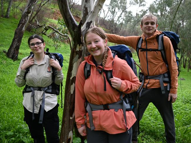 Operation Flinders Next Step participants Tanaya, Mady and Tyler train for the Kokoda Track. Picture: Supplied