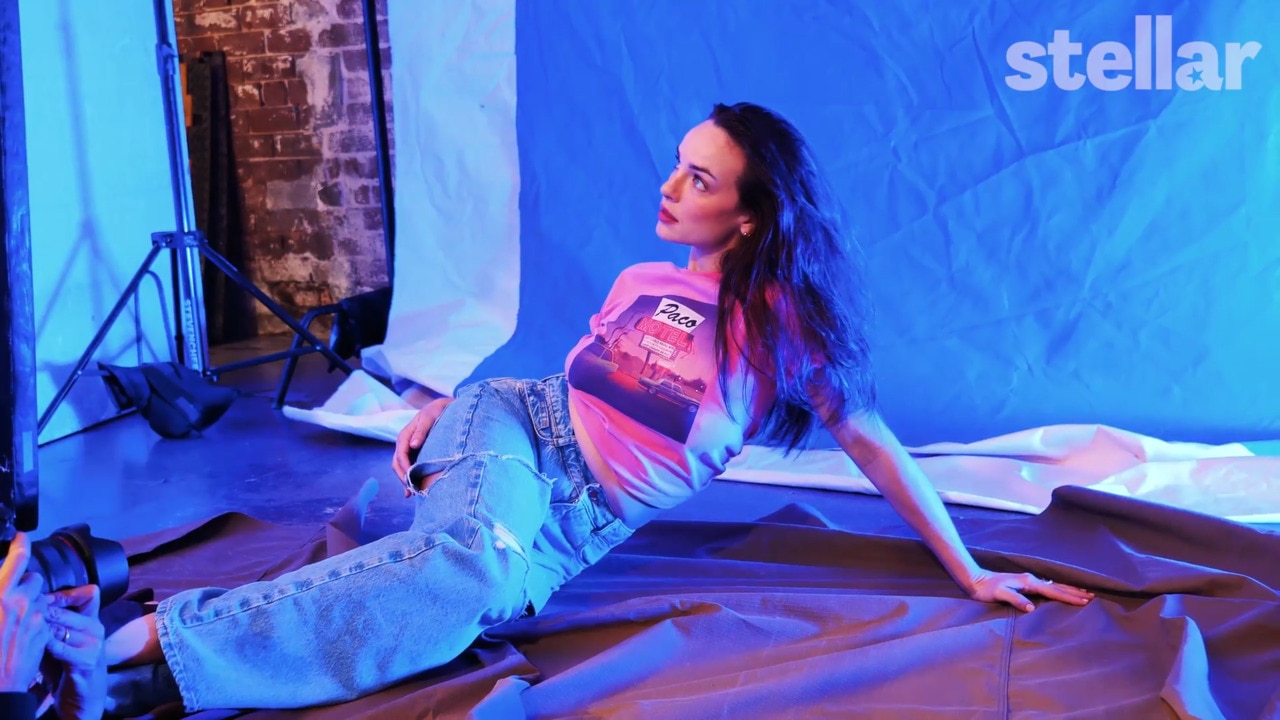 On set with Abbie Chatfield