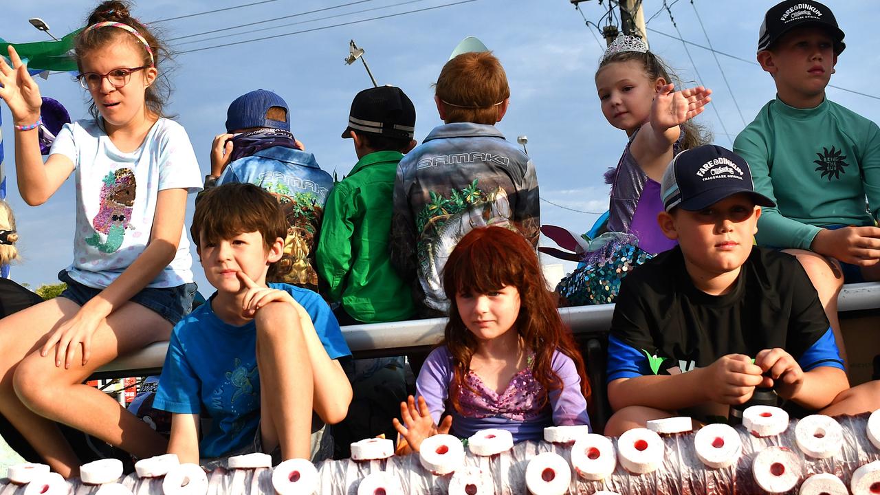 Ingham State School. Photographs from the Maraka Festival Street Parade around the Ingham central business district on Saturday. In an ‘Under the Sea’-themed celebration of all things Hinchinbrook, school students, community organisations, emergency responders and contestants vying for the prized Queen and Princess titles paraded around Rotary Park in the centre of the town. Picture: Cameron Bates