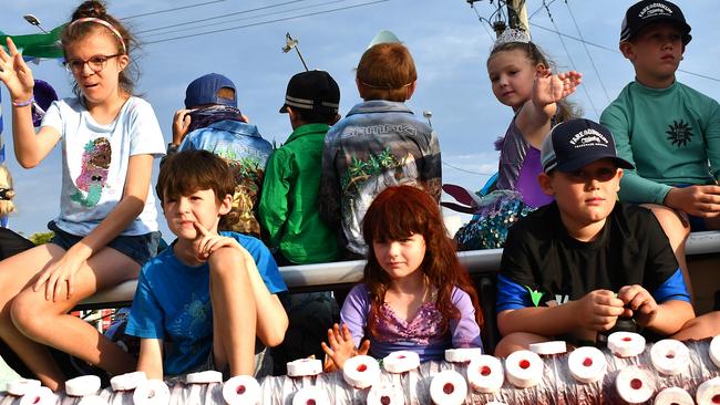 Ingham State School. Photographs from the Maraka Festival Street Parade around the Ingham central business district on Saturday. In an ‘Under the Sea’-themed celebration of all things Hinchinbrook, school students, community organisations, emergency responders and contestants vying for the prized Queen and Princess titles paraded around Rotary Park in the centre of the town. Picture: Cameron Bates