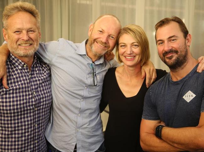 photos supplied by channel 9 of the Sixty Minutes crew after arriving safely back from Lebanon. LtoR, David Ballment, Stephen Rice, Tara Brown and Ben Williamson.