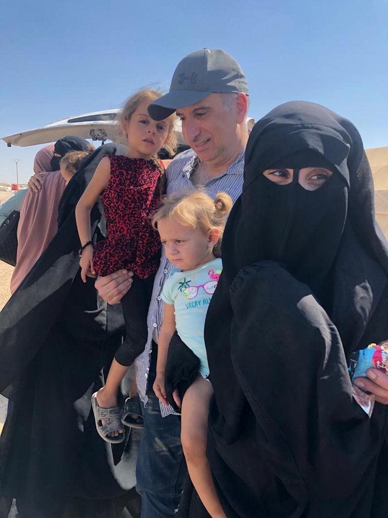 Kamalle Dabboussy with his daughter Mariam Dabboussy (right) and her daughters Aisha (left) and Fatema Picture: Supplied