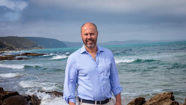 Josh Frydenberg in the beach town of Lorne in Victoria. Picture: The Australian / Nadir Kinani