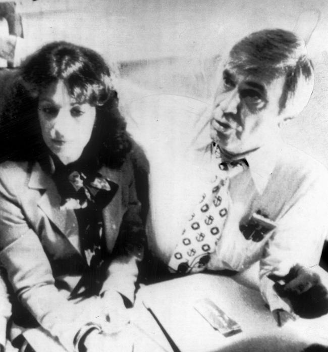 US congressman Leo G. Ryan (right) with his legislative counsel Jackie Speier, en route to Guyana on November 14, 1978, to investigate cult leader Jim Jones. Speier was badly wounded in Guyana, but survived, and in 2008 won Ryan’s former seat in Congress.