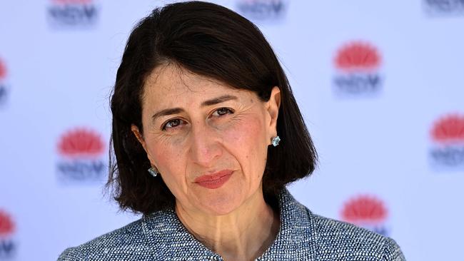 Premier Gladys Berejiklian asked residents in lockdown to limit their visits to supermarkets and retail venues as cases ballooned by 35 on Saturday. Picture: NCA NewsWire/Bianca De Marchi