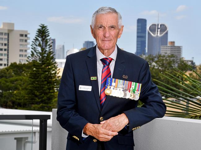 Vietnam Veteran George Hulse poses for a photograph in and around his home in St Lucia. Monday November 2, 2020. Picture, John Gass