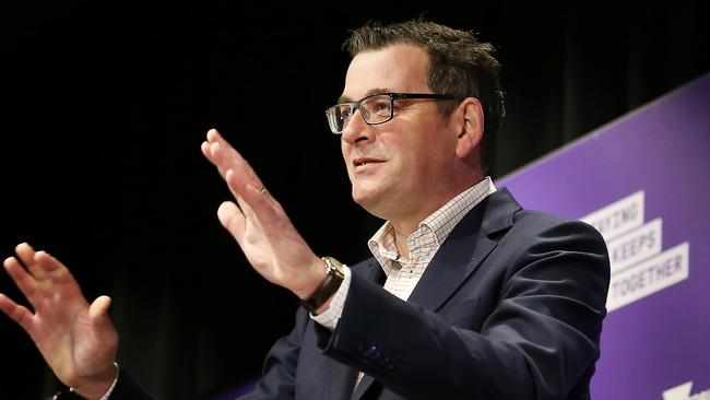 Premier Daniel Andrews addresses the media on Wednesday. Picture: Ian Currie