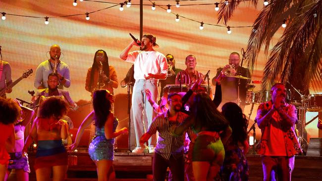 Bad Bunny performs onstage during the 65th Grammy Awards. Picture: Getty Images