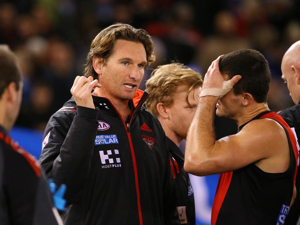 James Hird during his time as coach of the Bombers.