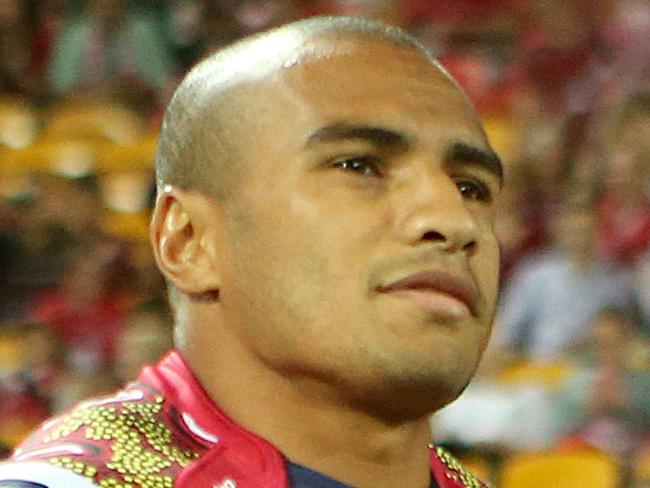 Qld Reds vs The Highlanders, at Suncorp Stadium. Will Genia runs out for his 100th capped game. Pic Jono Searle