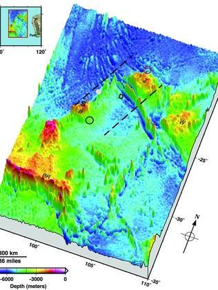 New look ...the map may help searchers decide which underwater robots can be help find wreckage, or map where debris may lie. Picture: Walter Smith and Karen Marks  