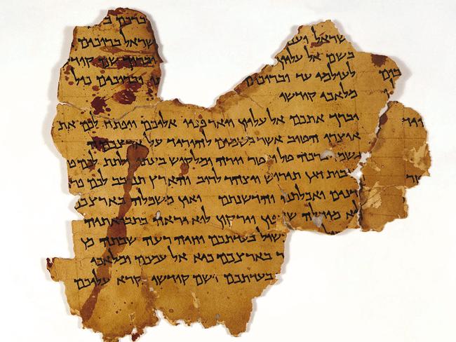 UNDATED : A fragment of the Dead Sea Scrolls is shown in an undated handout photo. Israel / Archaeology