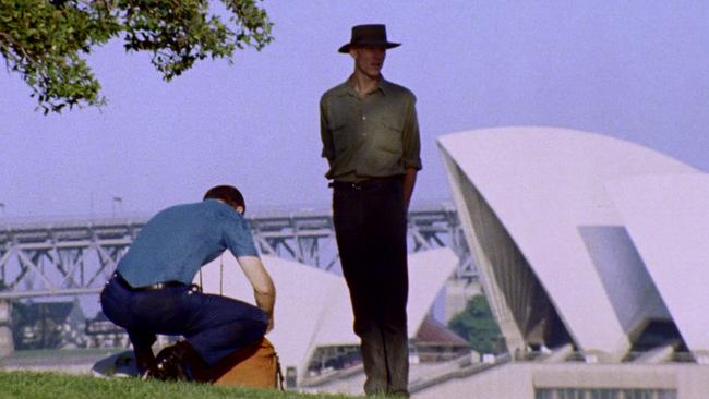 A scene from documentary Midnight Oil 1984.