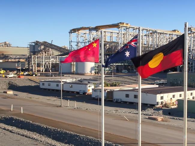 Flagpoles at CITIC’s Sino Iron magnetite project in Pilbara