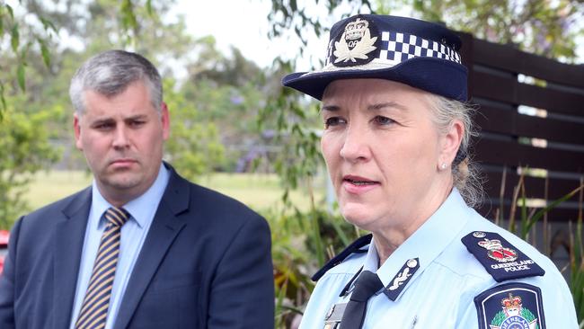 Police Minister Mark Ryan and Police Commissioner Katarina Carroll. Picture: NCA NewsWire/Richard Gosling