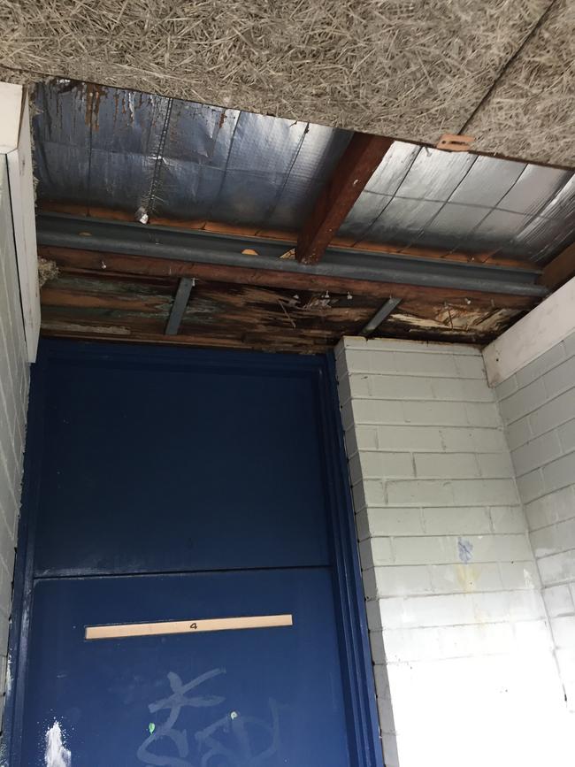 A leaking roof and damaged ceiling at the school. Picture: Supplied