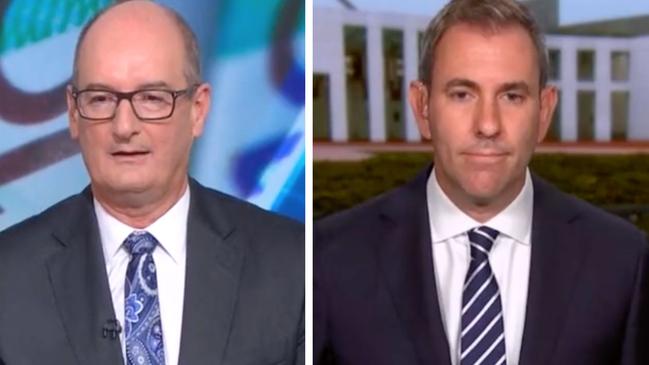 Sunrise host Kochie and Treasurer Jim Chalmers clashed on live TV this morning over tax changes. Picture: Sunrise/Channel 7