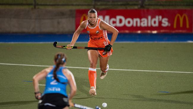 The first Festival of Hockey match between the Territory Stingers and Brisbane Blaze. Picture: Pema Tamang Pakhrin