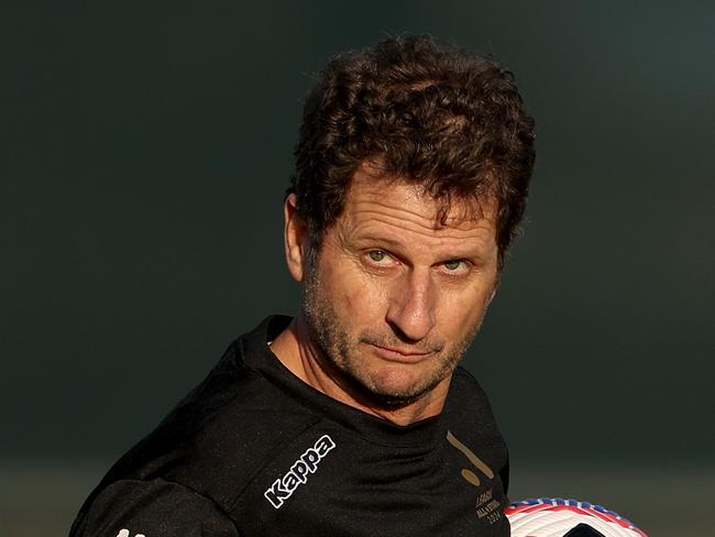 MELBOURNE, AUSTRALIA - MAY 18: All Stars Head Coach Joe Montemurro gives instructions during an A-League All Stars Women Open Training Session at Casey Fields on May 18, 2024 in Melbourne, Australia. (Photo by Jonathan DiMaggio/Getty Images for APL)