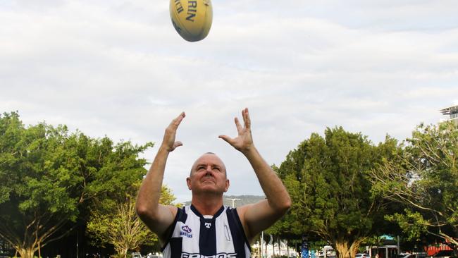 Cairns Stingers player Stephen Turner, 54, said he, loves playing Masters Aussie rules which offers great mateship and keeps you fit. Picture: Alison Paterson