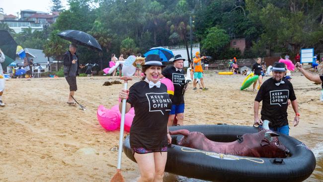 The Manly Inflatable Boat Race was hugely popular. Picture: (AAP IMAGE/Jordan Shields)