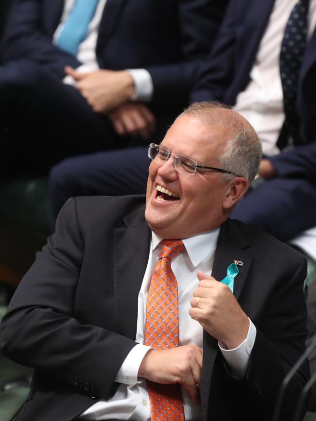 PM Scott Morrison during Question Time in the House of Representatives Chamber at Parliament House in Canberra. Picture Kym Smith