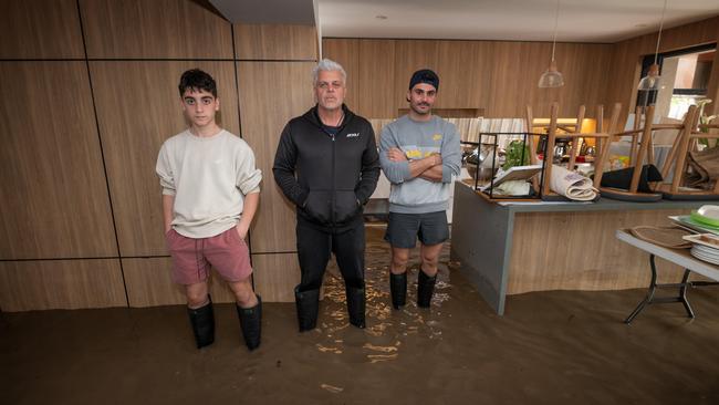 Sebastian G’Agostino, with sons Sol and Jacob, says the home was their ‘haven’. Picture: Tony Gough