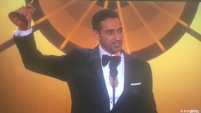Waleed Aly won the 2016 Gold Logie award. Picture: Channel 9