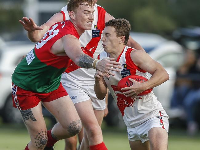 MPNFL football . Pines v Sorrento.#30 Pines and #1 Sorrento.  Picture: Valeriu Campan